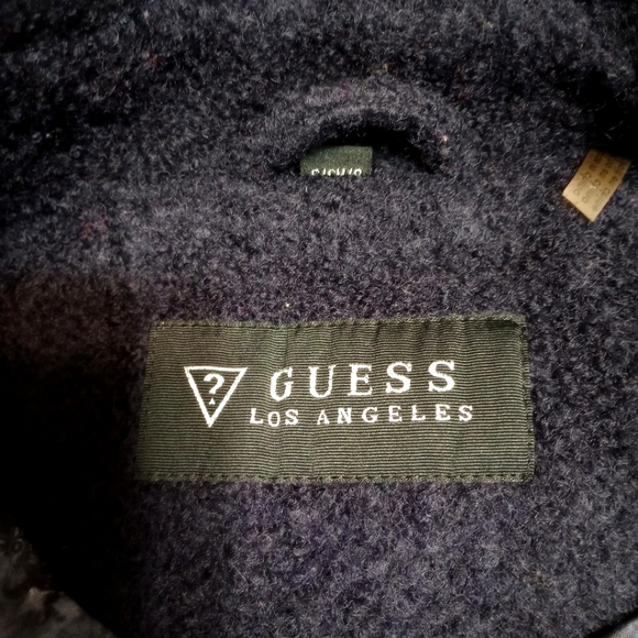Guess Los Angeles Dark Blue Wool Asymmetrical Women's Blend Coat/Jacket S/Petite - Picture 10 of 17